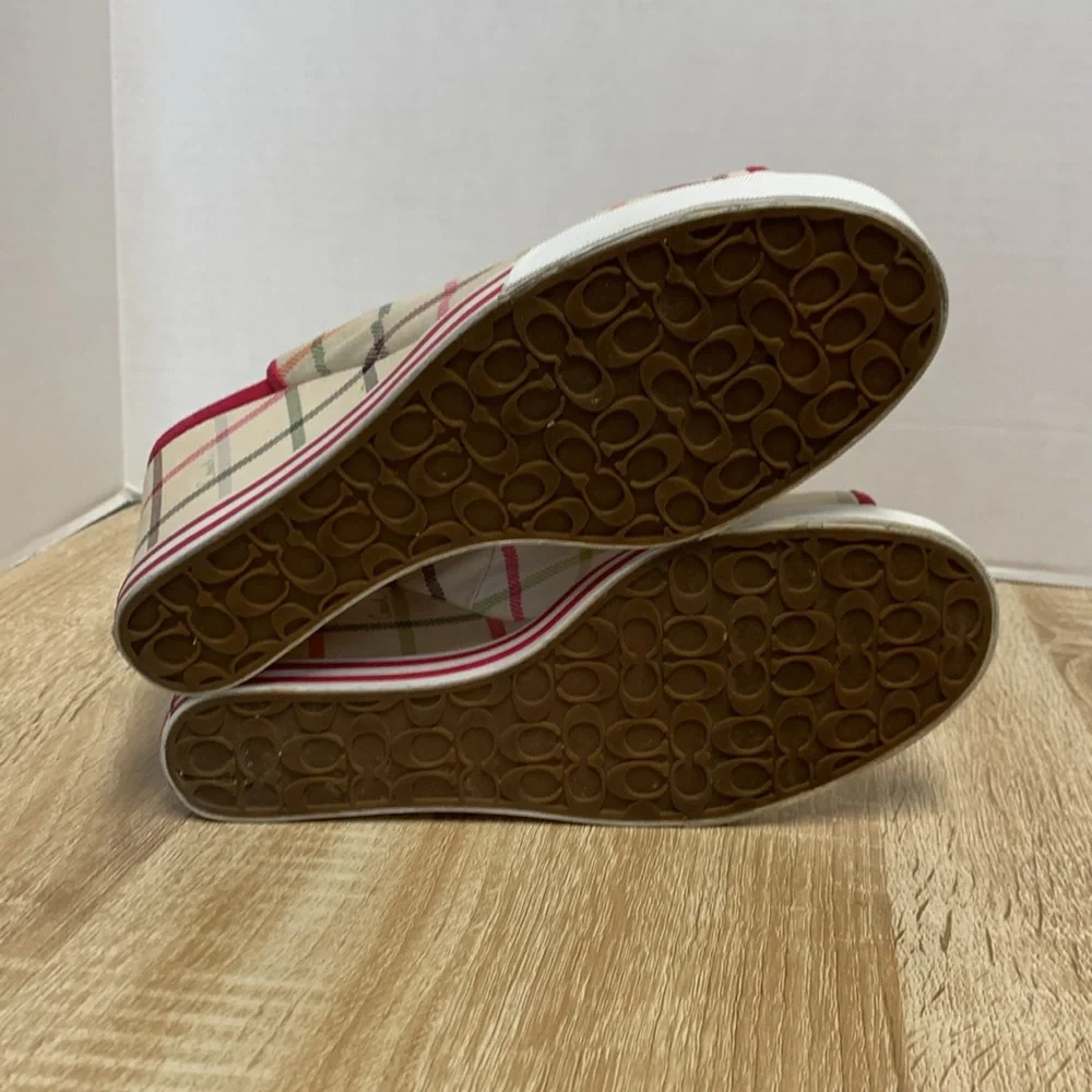 Coach Wedge Slingback Sandal 3.5" Heels, Vintage Plaid, 7.5 - Picture 8 of 8